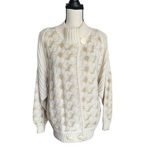 EXCELSIOR 100% Wool Mohair Dolman sleeve Sweater cardigan. Size large.